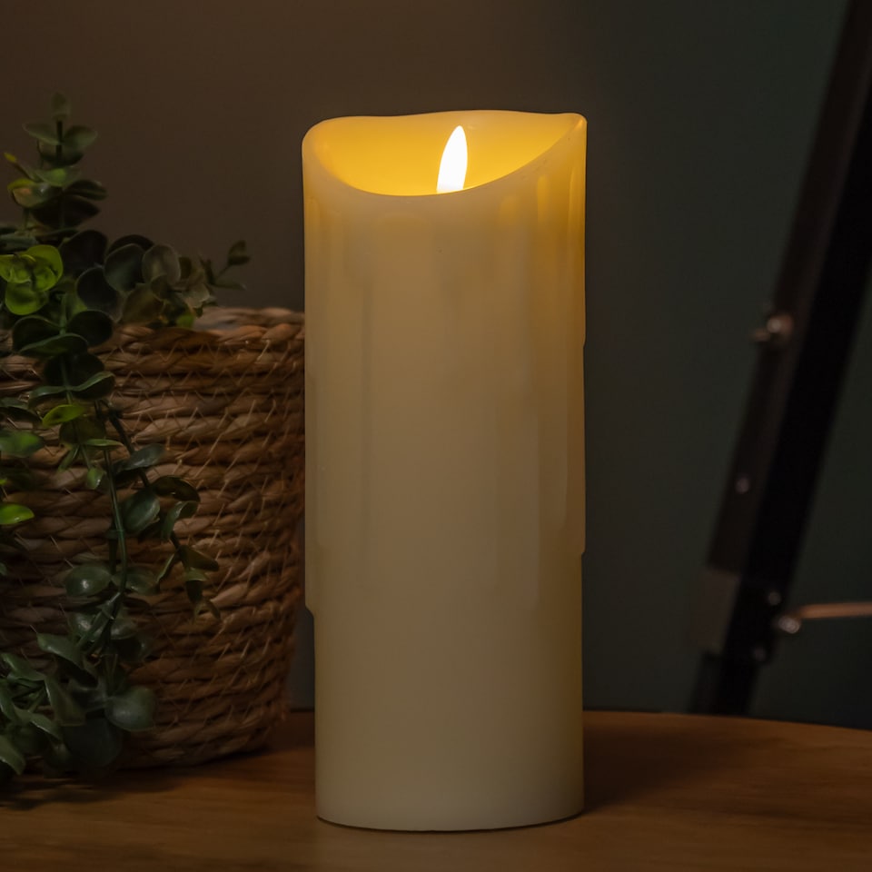 image 1 of 23cm LED Flickabrights Melted Edge Battery Candle in Warm White