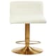 image 1 of Interiors by Premier Height Adjustable White Seat Bar Stool, Comfort And Stable Counter Stool, Elegant Contemporary Bar Stool