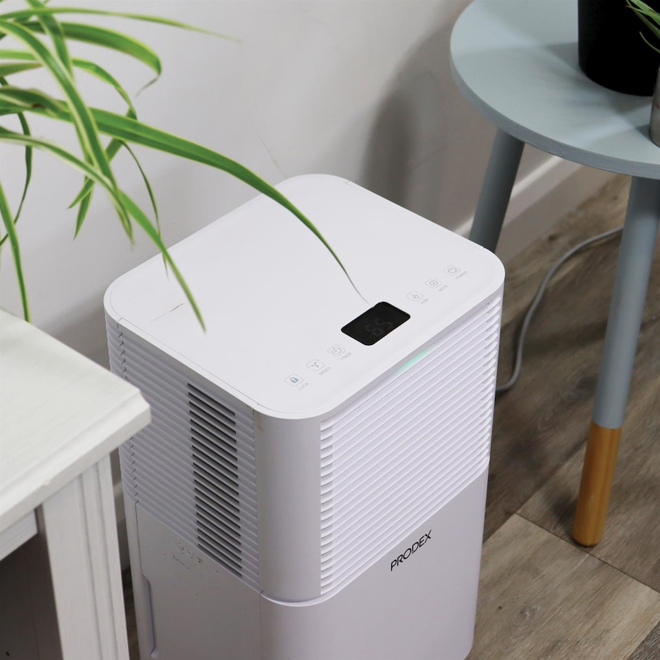 image 1 of Prodex 12L/Day Dehumidifier, Extracts Moisture in your Home/Office/Garage, Low Energy Dehumidifier Removes Damp & Condensation for Laundry Drying & Mould Prevention, 24 Hour Timer