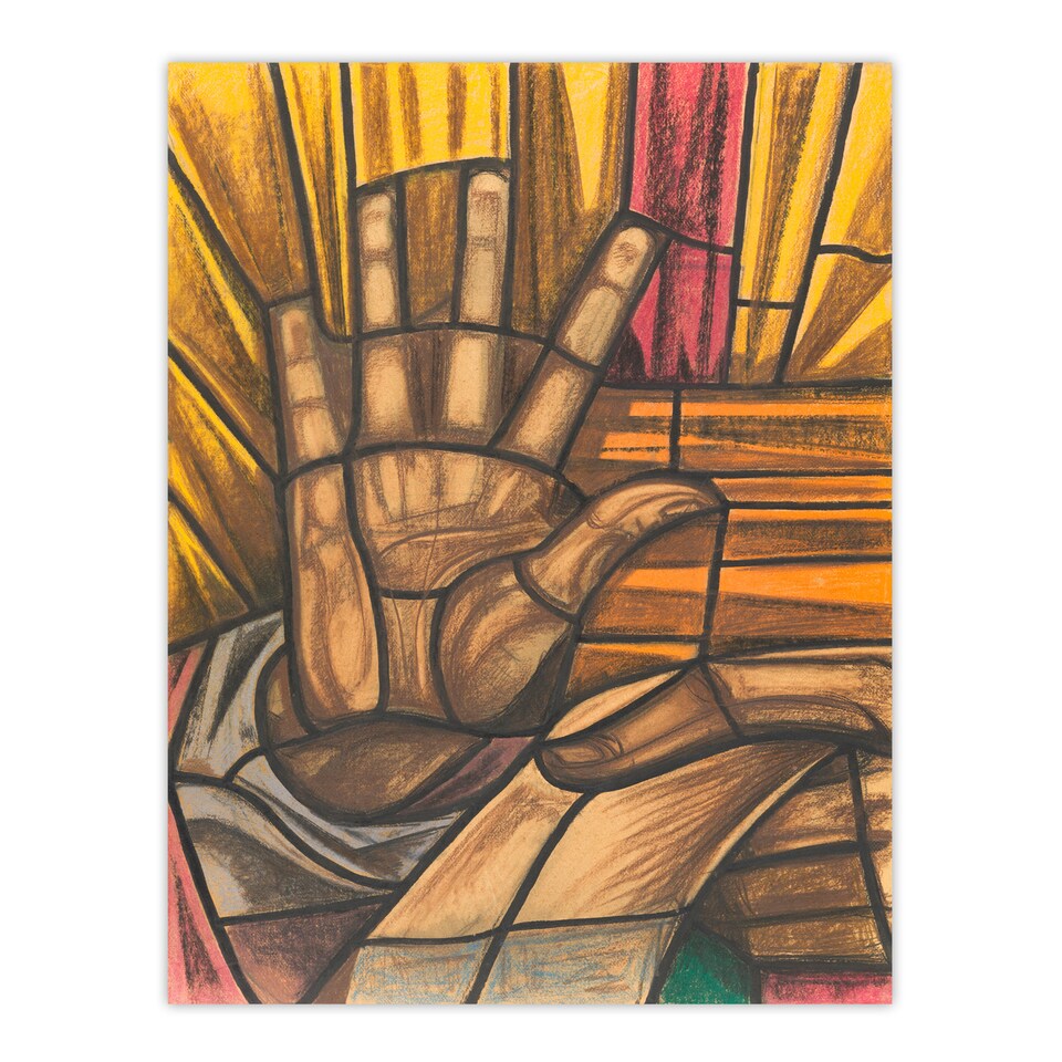 image 1 of Richard Roland Holst Framed Wall Art St Luke Hand Design for Dom Church