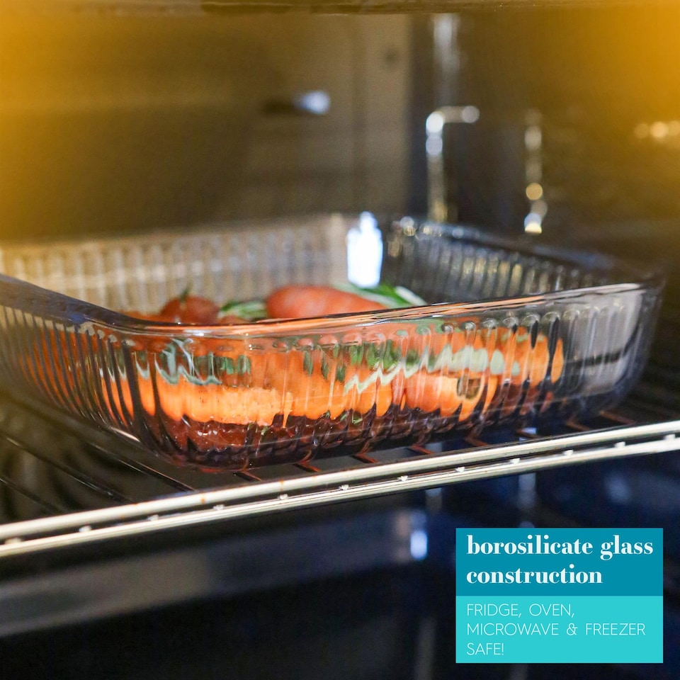 image 1 of Argon Tableware Optical Oval Glass Oven Dish - 26cm x 17cm | Clear | Clear | 26cm x 17cm