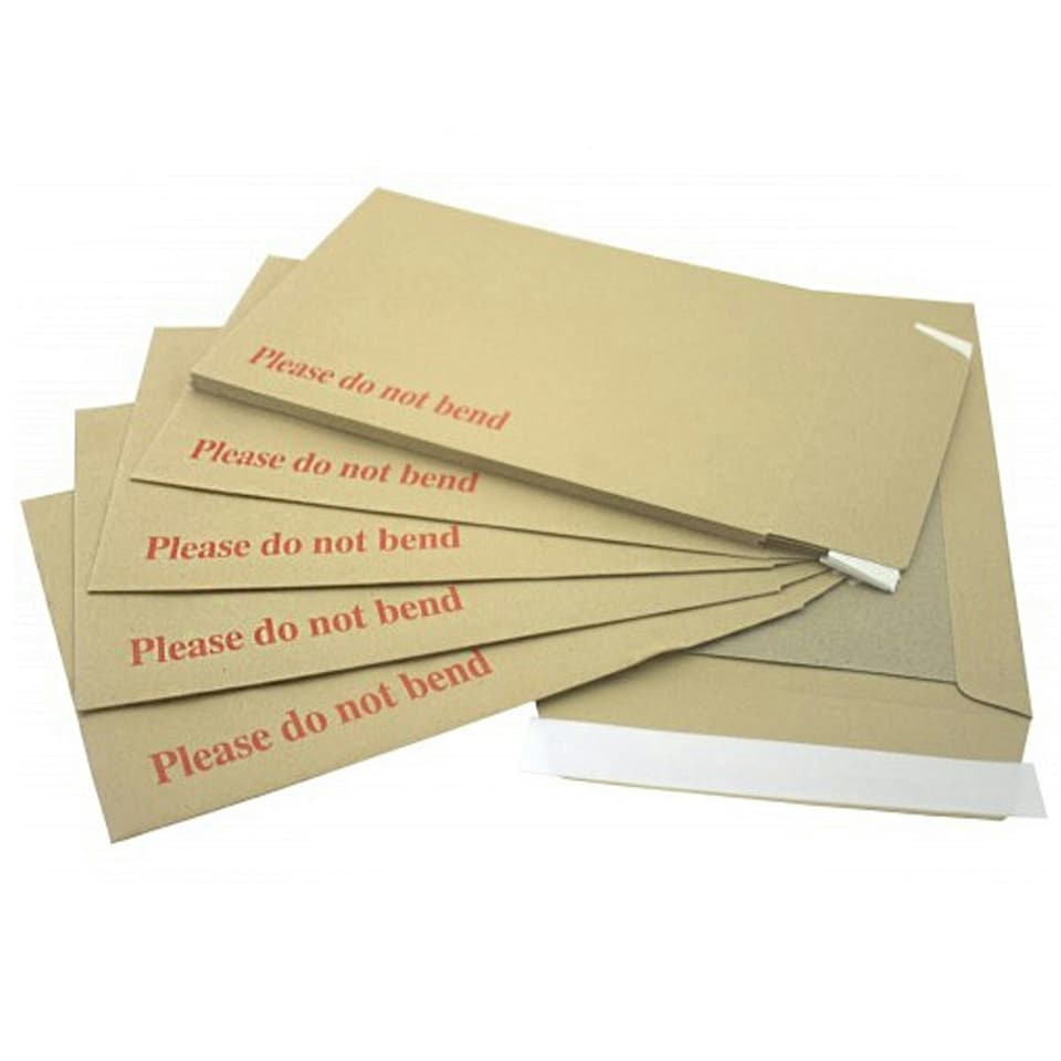 image 1 of 250 x C5 (229x162mm) Brown Manila Printed Please Do Not Bend Board Backed Envelopes Brown | One Size