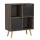 image 1 of Anthracite Oak 4-Cube Storage Unit with 2 Line Doors and Legs | Black | Black & Pine | 1