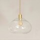 image 1 of ValueLights Corinne Twill Spiral Bulbous Clear Glass Easy Fit Pendant Lamp Shade with Bulb Multi