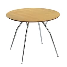 Mazone Round Large Table Stylishe Chrome Legs Silver