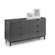 image 1 of Premium Nova 6 Drawer Wide Chest - Storm Grey & Black