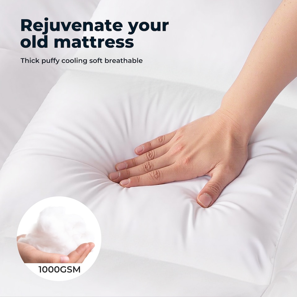 image 1 of Lavio Mattress Topper 10cm Deep Soft Microfibre Washable with Strap  Double