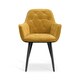 image 2 of Set Of 2 Anika Modern Velvet Dining Chair Padded Seat Metal Legs (Mustard) | Yellow | Mustard | One Size