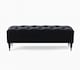 image 3 of 90cm Safar Ottoman bench with Storage and Turned Wooden Legs- Plush Velvet Shoes Bench - Black Chesterfield Storage Bench