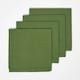 image 1 of Homescapes Dark Olive Fabric 4 Napkins Set Green