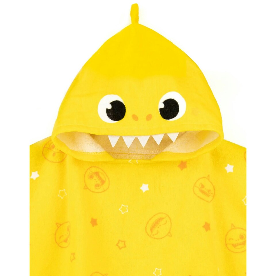 image 1 of Baby Shark Childrens/Kids Repeat Print Hooded Towel - Yellow/White - One Size