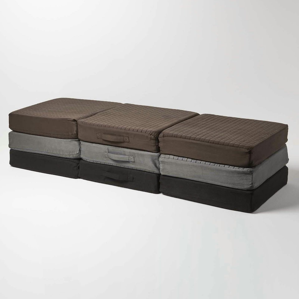 image 1 of Homescapes Black Suede Orthopaedic Foam 3 Seater Booster Cushion | Black | Black | 150 x 50 x 10 cm