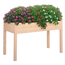 Outsunny Raised Wood Garden Bed Planter Vegetables Grow Flower Herbs