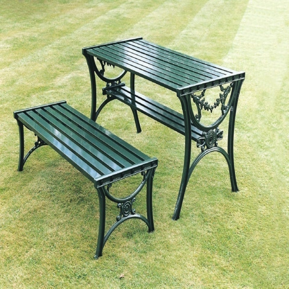 image 1 of Edwardian Table British Made, High Quality Cast Aluminium Garden Furniture- L126 x W65 x H69 cm