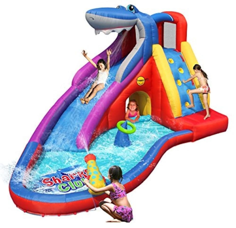 image 1 of Happy Hop Inflatable Shark Slide