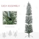 image 6 of HOMCOM 6 Foot Artificial Pencil Christmas Tree with Snow Flocked Tips, White