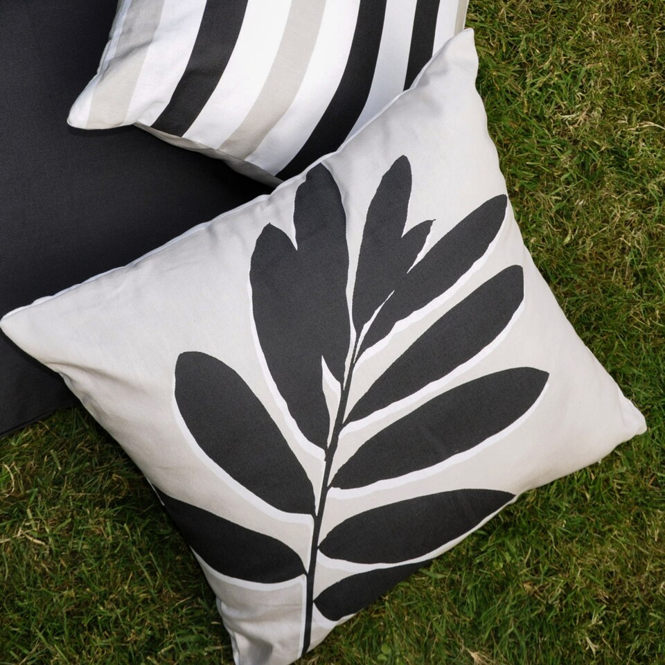 image 1 of Fusion Leaf Print Cushion Cover Natural