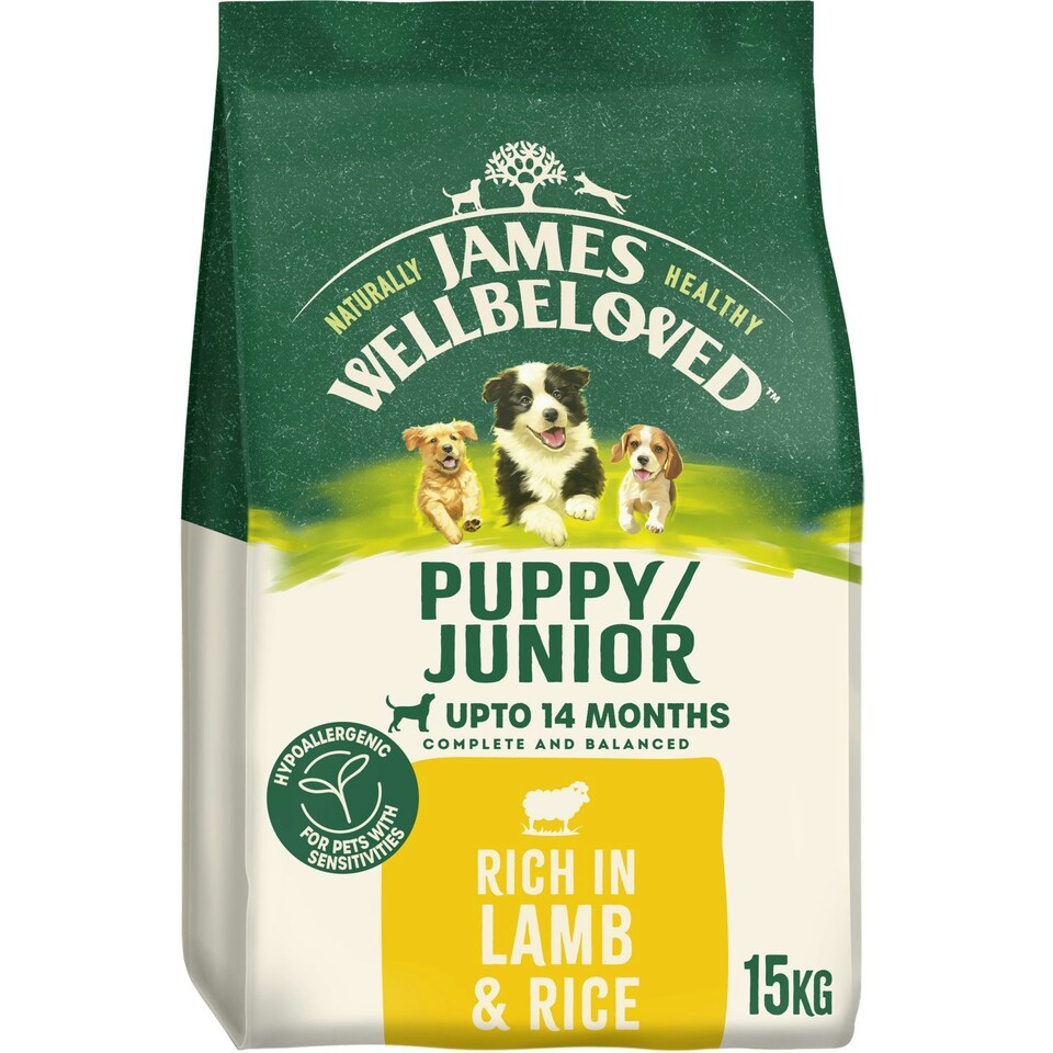 image 1 of James Wellbeloved Puppy/Junior Dry Dog Food Rich in Lamb & Rice 15kg