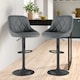 image 2 of Neo Madrid Bar Stool Dark Grey Fabric Black Steel Base Set of Two