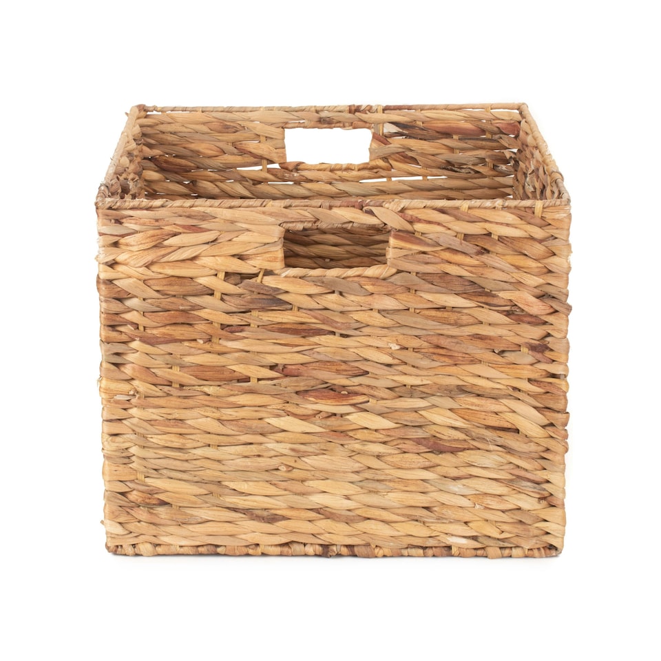 image 1 of Water Hyacinth Square Storage Basket Brown | Brown | M