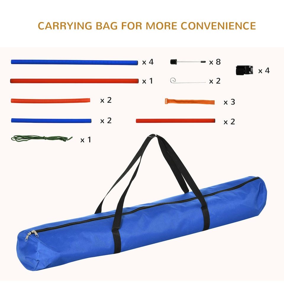 image 1 of PawHut Pet Agility Set Training Dogs Outward Outdoor Play Hurdle Jump Hoop Pole
