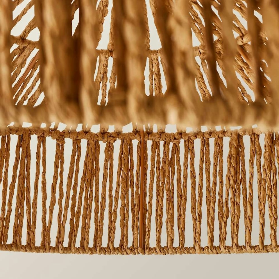 image 1 of ValueLights Elcano Woven Rope Lamp Shade and LED Bulb Brown