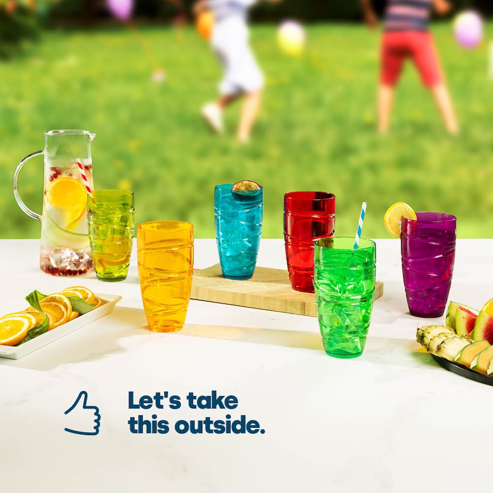 image 1 of Swirl Multicolour Plastic Tumbler Set of 6