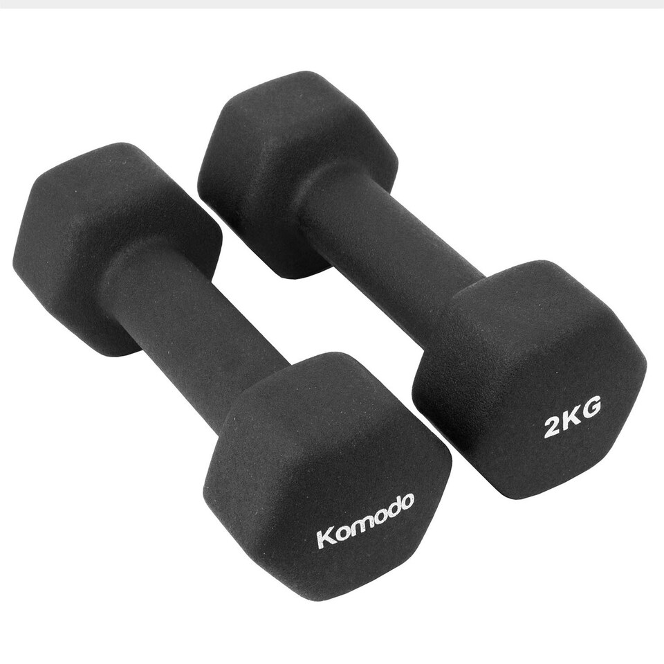 image 1 of Komodo 2x 2kg Neoprene Dumbbells