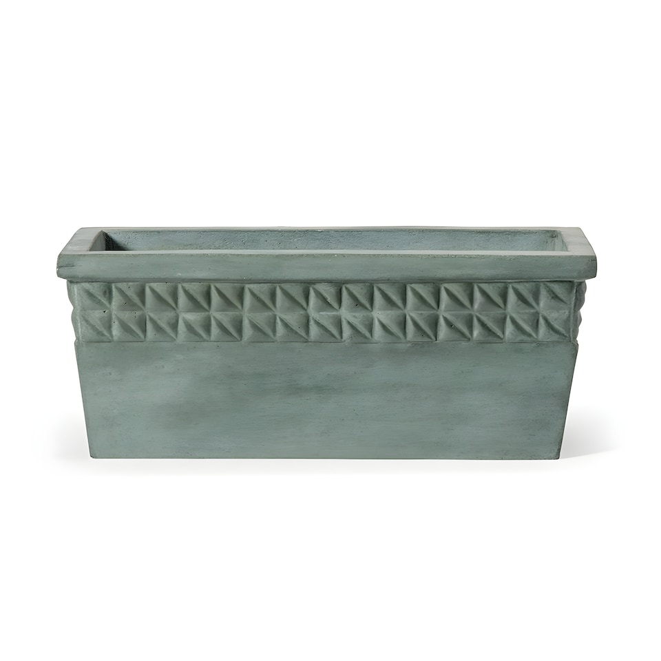 image 1 of Primrose Concrete Capri Trough Outdoor Planter in Dark Green 50cm