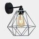 image 2 of ValueLights Cambourne Matte Black Wall Light with Grey Tapered Shade and E27 Pear LED 4W Warm White 2700K Bulb