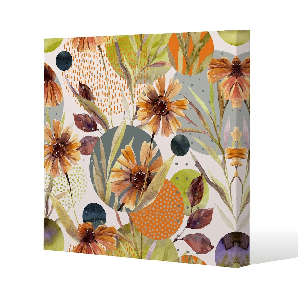 image 1 of Autumn Flowers (Canvas Print) 61 x 61 x 4cm