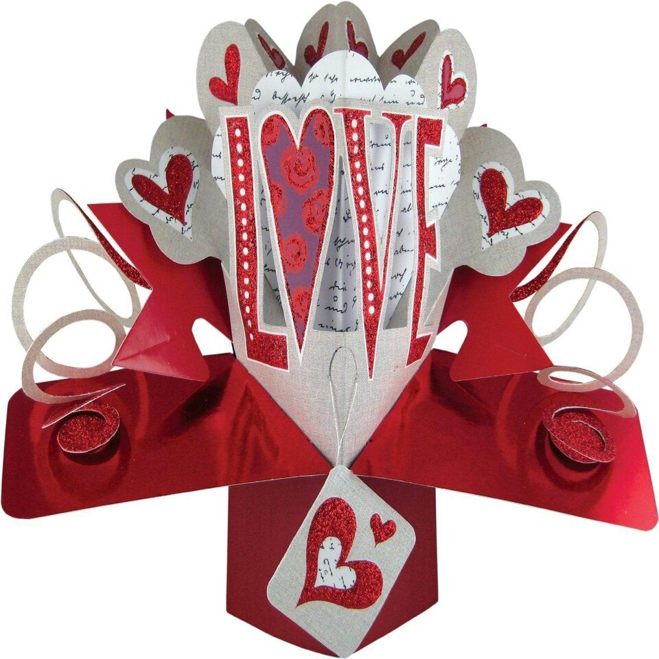 image 1 of Second Nature Valentine's Day Pop Up Card with LOVE Lettering