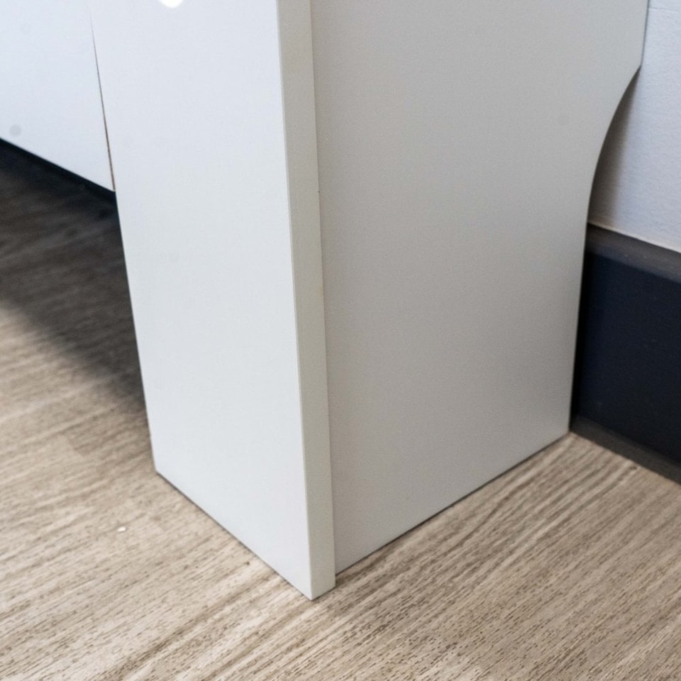 image 1 of JSH Radiator Cover White Horizontal Slat Wood MDF - Medium - 112cm (W) x 81.5cm (H) x 19cm (D) | White