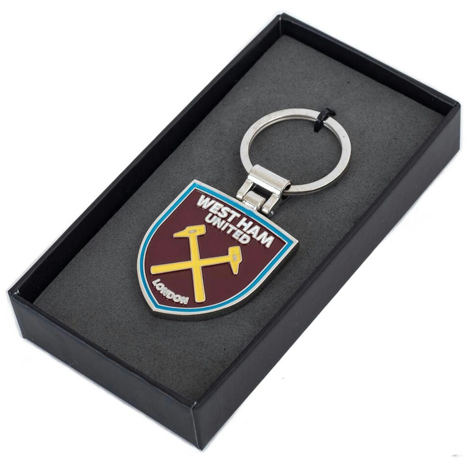 image 1 of West Ham United FC Executive Crest Keyring - Maroon/Silver - One Size