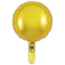 Gold Round Air Fill Foil Balloon 23cm / 9 in - Pack of 5