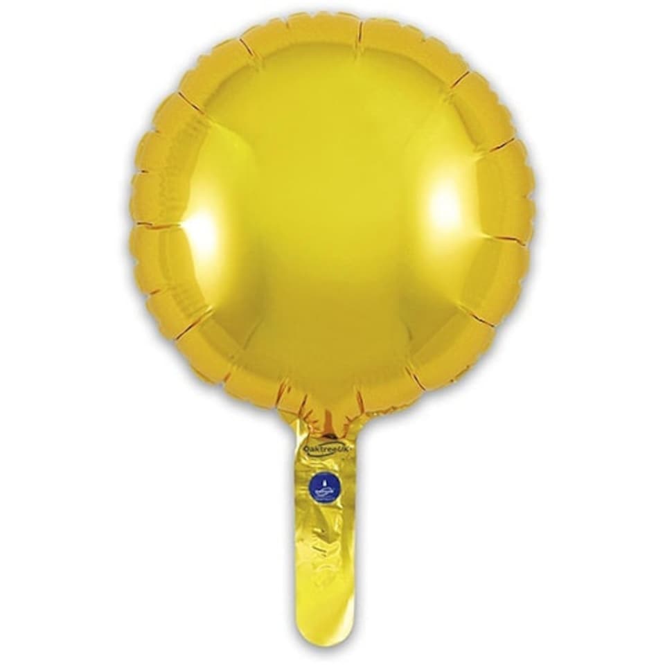 Gold Round Air Fill Foil Balloon 23cm / 9 in - Pack of 5