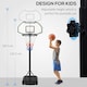 image 4 of HOMCOM Basketball Stand and 94-123cm Height Adjustable Hoo