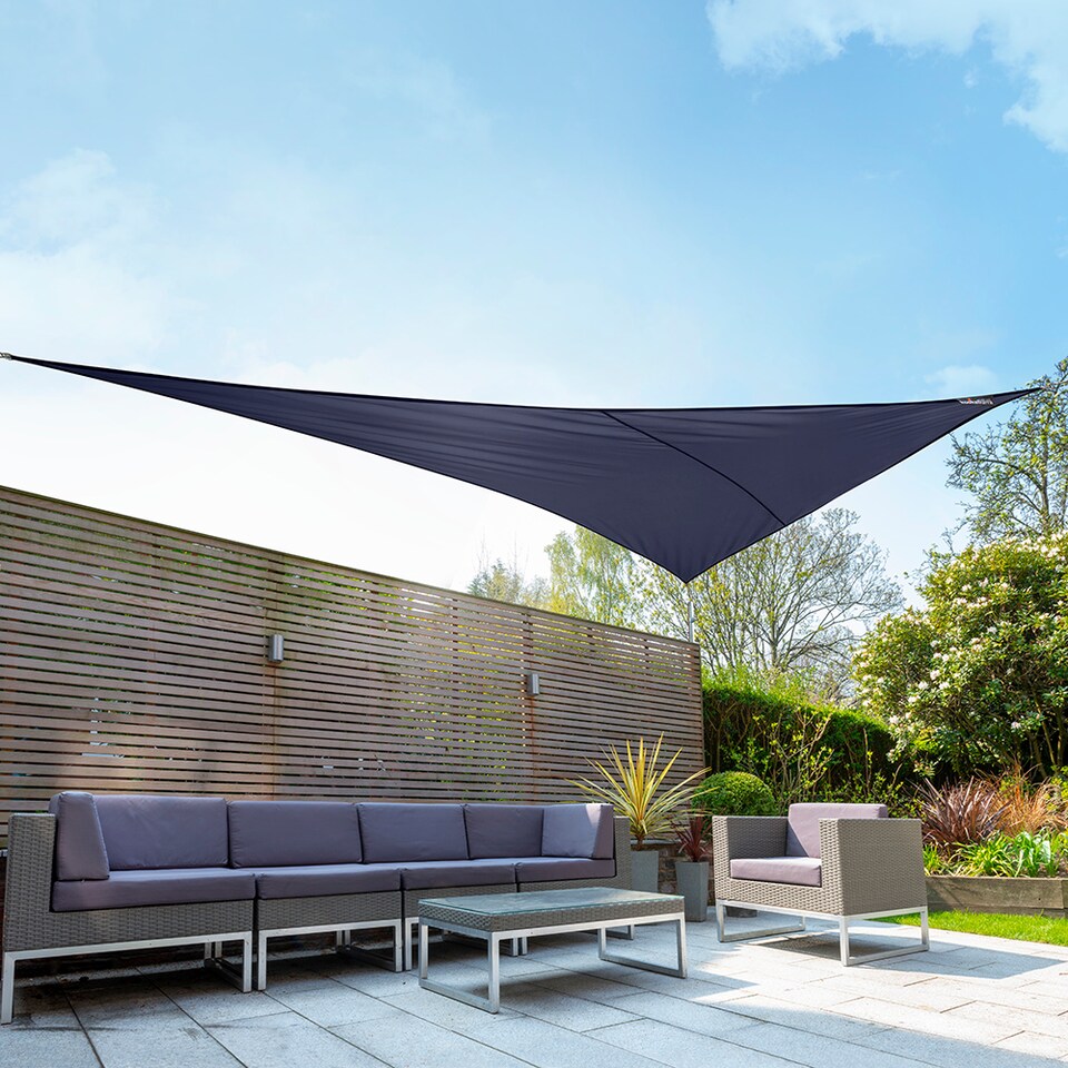 image 1 of 6m x 4.2m Right Angle Triangle Waterproof Blue Sun Shade Sail