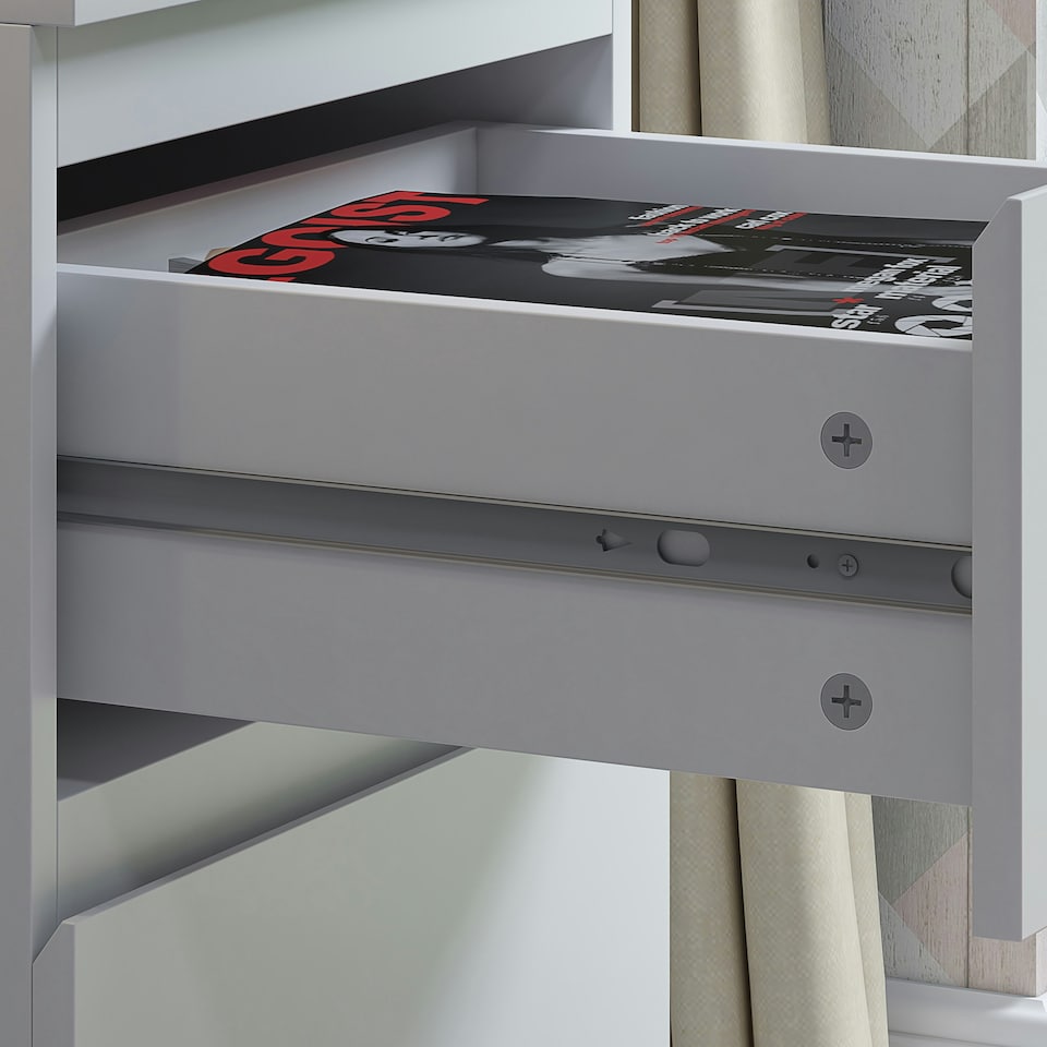 image 1 of FWStyle Stora 2 Drawer Bedside Cabinet - Matt White