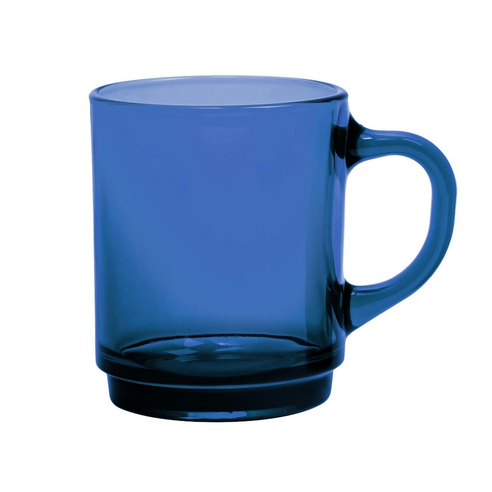 image 1 of Duralex Versailles Glass Coffee Mugs - 260ml - Saphir - Pack of 6 Blue