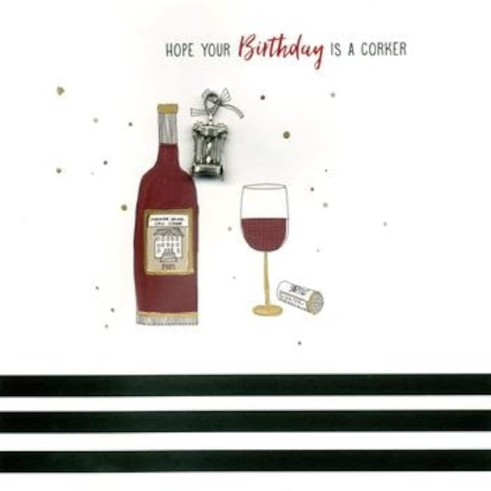 image 1 of Hope Your Birthday Ia A Corker Card Second Nature Charmed Wine