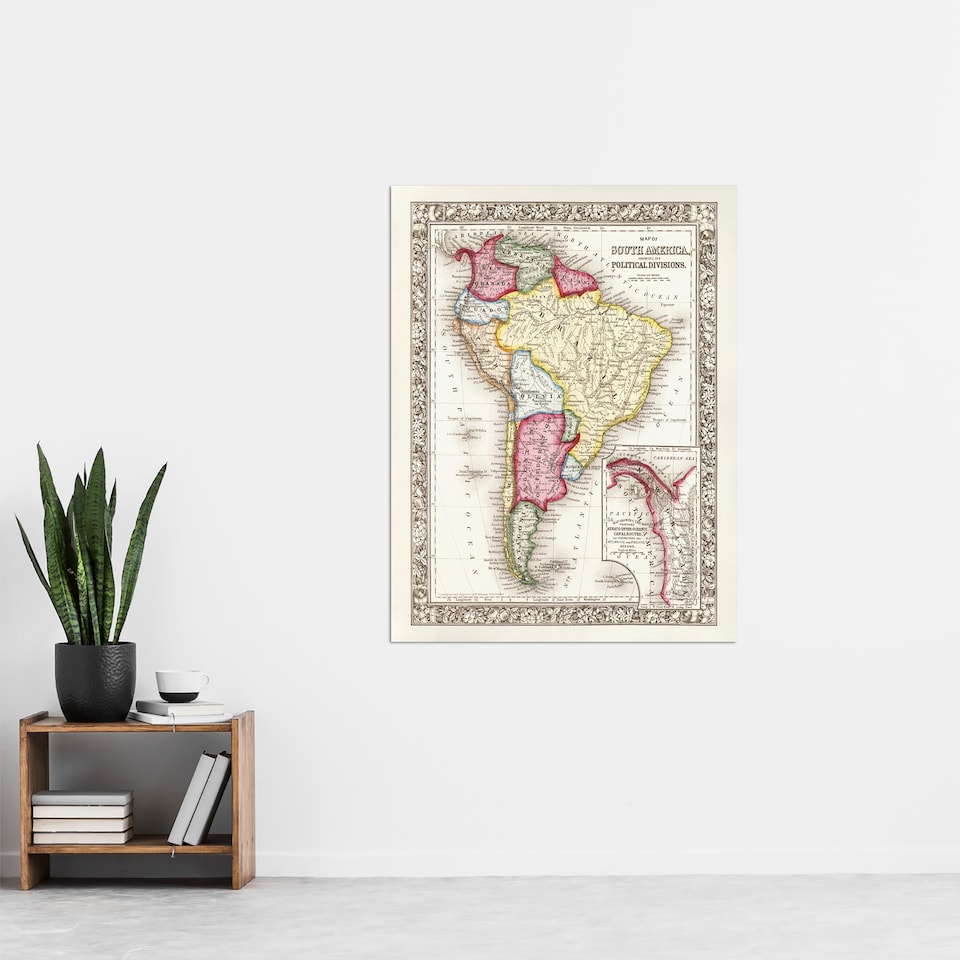 image 1 of South America Political Divisions Map Mitchell Huge Wall Art Poster Print 24X32"