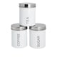 image 1 of Harbour Housewares Round Metal Kitchen Tea Coffee Sugar Canisters - White