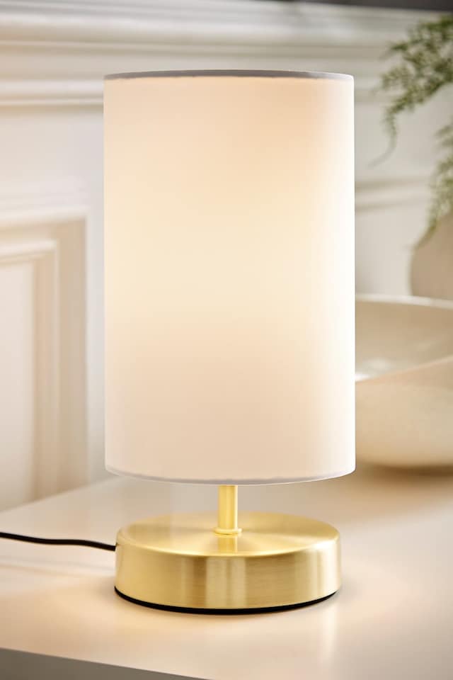 image 1 of ValueLights Francis Gold Touch Table Lamps White Shade and Bulb