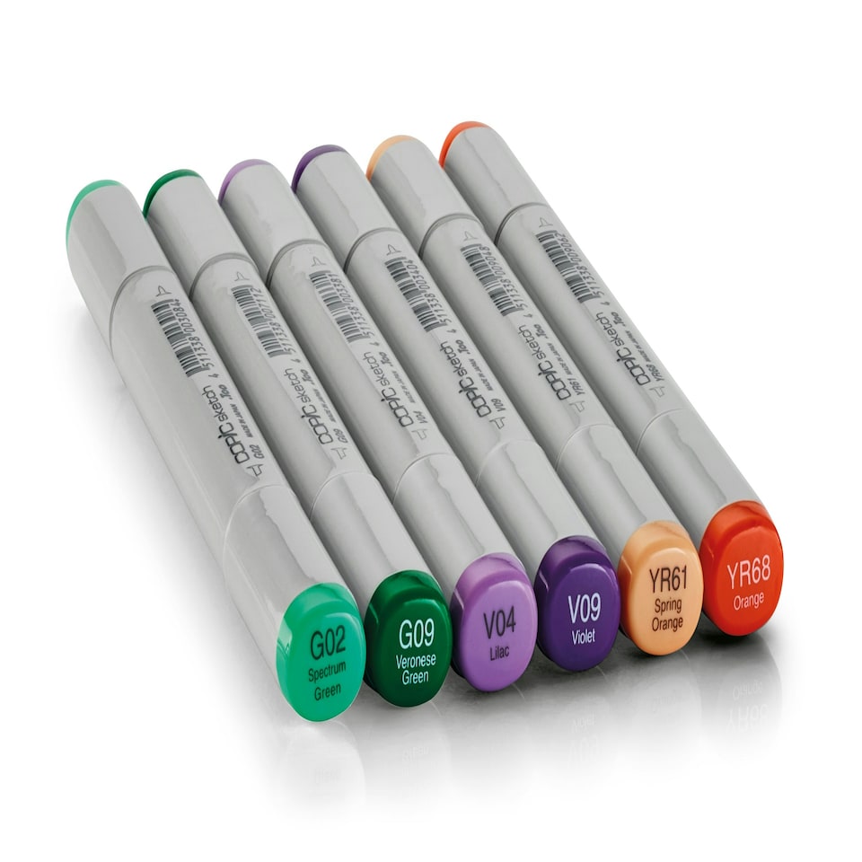 image 1 of Copic Sketch Set, Secondary Tones, Set of 6