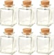 image 1 of Glass Storage Preserve Pots Jars Containers Cork Lids Kitchen Food Storage | Clear | Clear | 6x80ml Square | 6