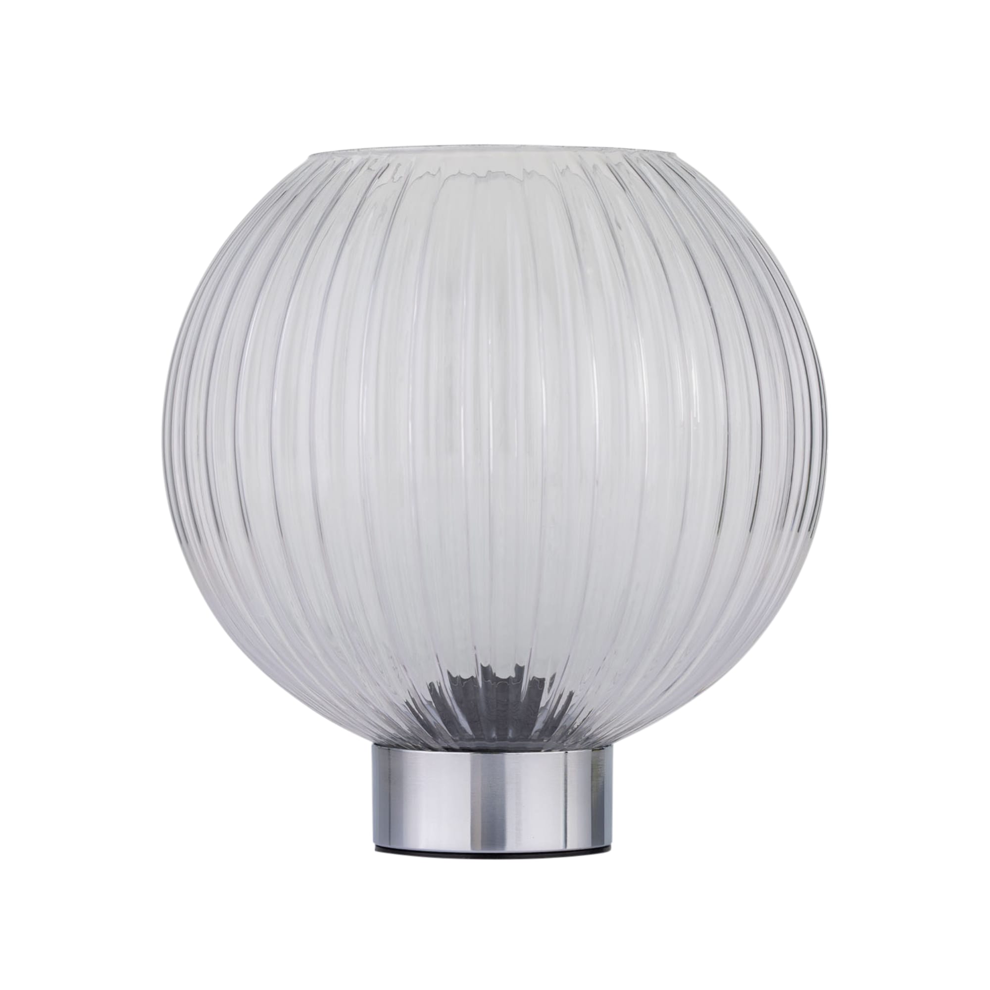 First Choice Lighting Betchley - Battery Operated Chrome Lamp with Clear Glass in Silver