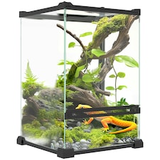 PawHut Glass Reptile Terrarium, 12L Vivarium for Lizards, Frogs, Snakes, Turtles