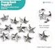 image 2 of 11mm Star Shaped Studs with Back Pin Rivets for DIY Leathercraft- 50pcs