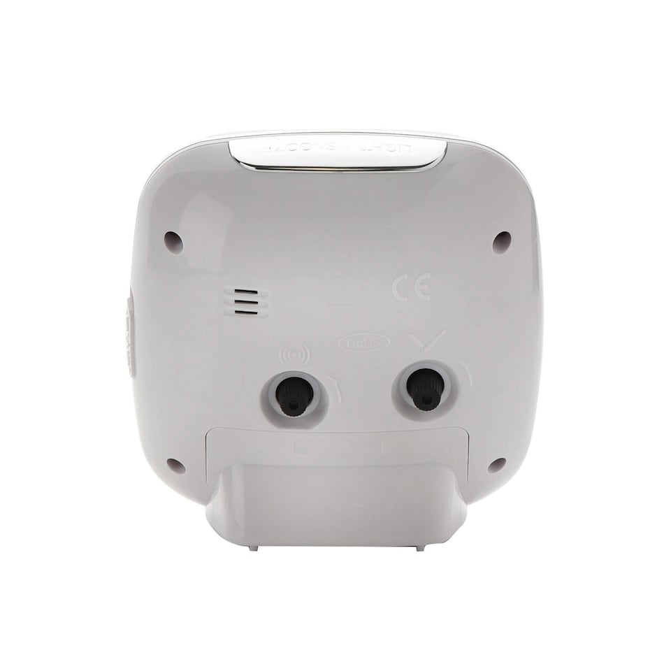 image 1 of Hometime Square Alarm Clock - Sweep/Light/Snooze - White White